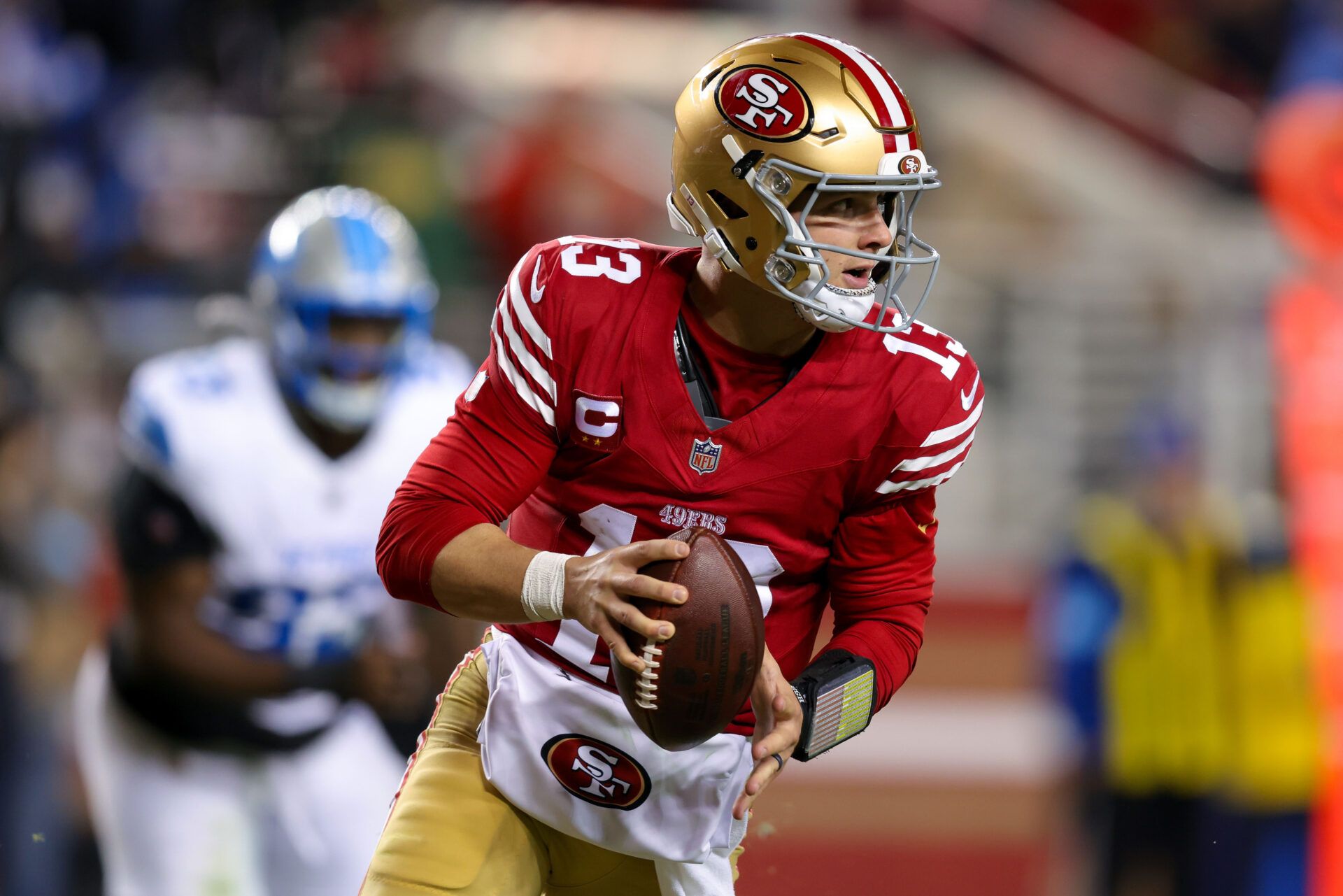 San Francisco 49ers quarterback Brock Purdy (13) during the game against the Detroit Lions at Levi's Stadium.
