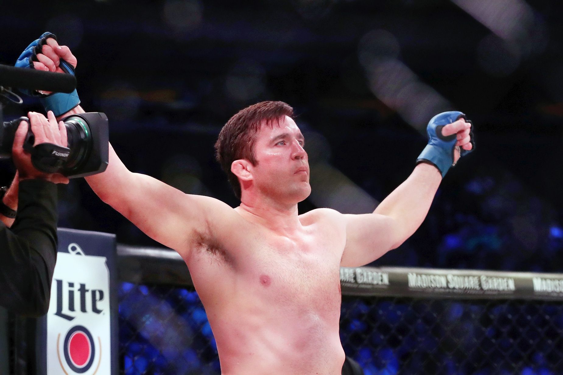 Chael Sonnen is introduced before his fight against Lyoto Machida (not pictured) during Bellator 222 at Madison Square Garden. Machida won the fight.