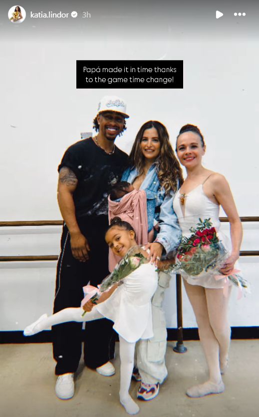 Sneak peek of Francisco Lindor attending his daughter's ballet performance