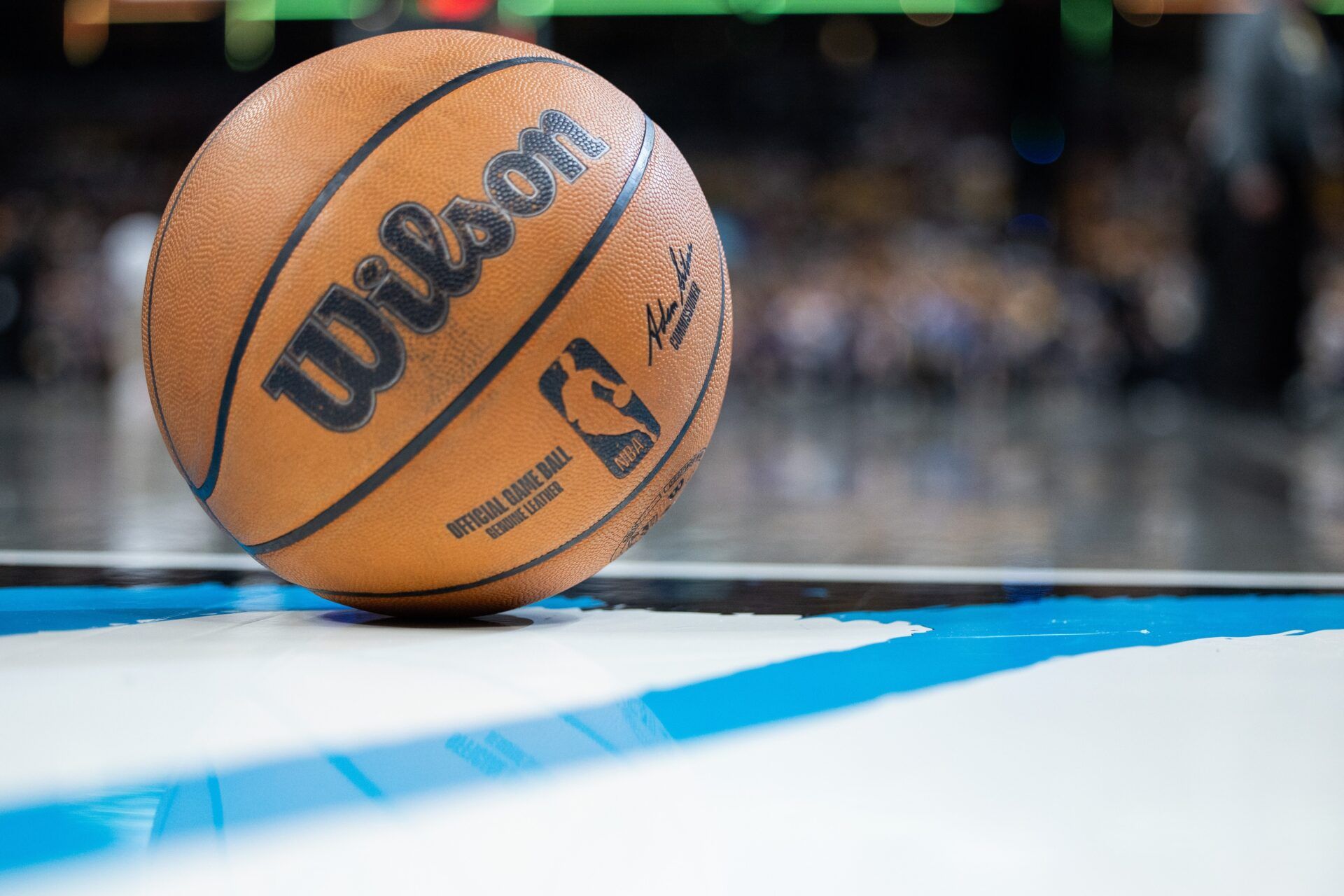 A view of the basketball during game four of the second round between the Indiana Pacers and the Cleveland Cavaliers for the 2025 NBA Playoffs at Gainbridge Fieldhouse.