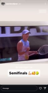 Iga Świątek's coach Wim Fissette's wife on Instagram