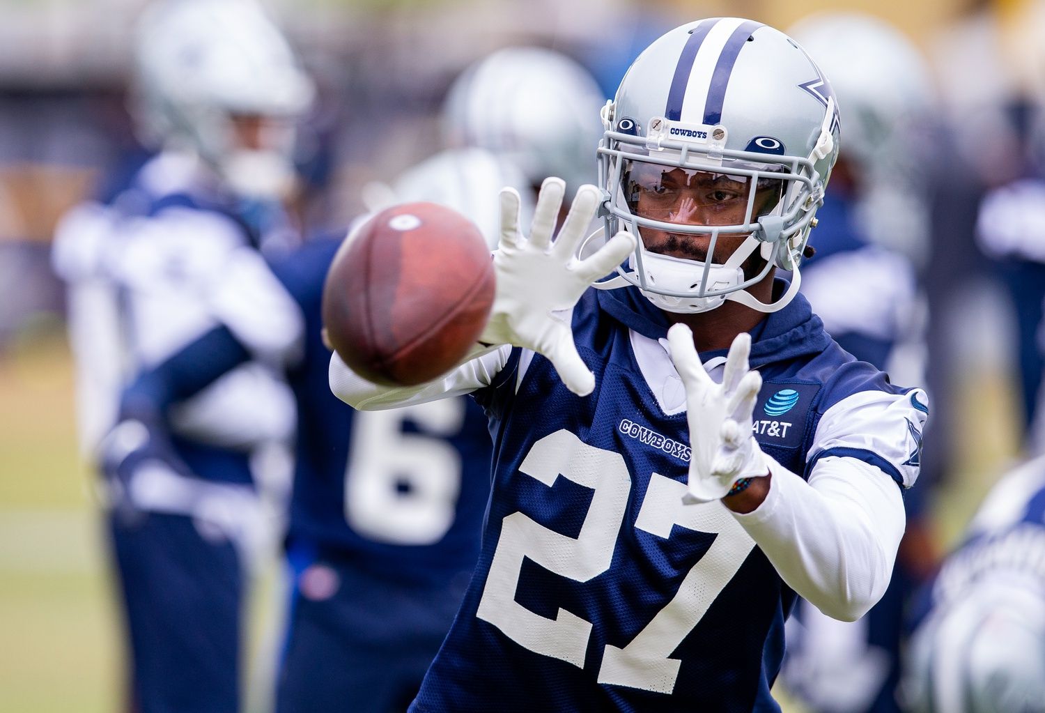 Dallas Cowboys cornerback Trevon Diggs (27) during training camp at the Marriott Residence Inn.
