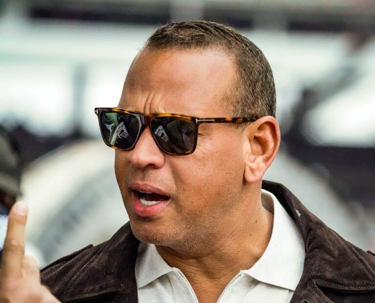 Alex Rodriguez walks the red carpet on Sunday, May 25, 2025, ahead of the 109th running of the Indianapolis 500 at Indianapolis Motor Speedway.