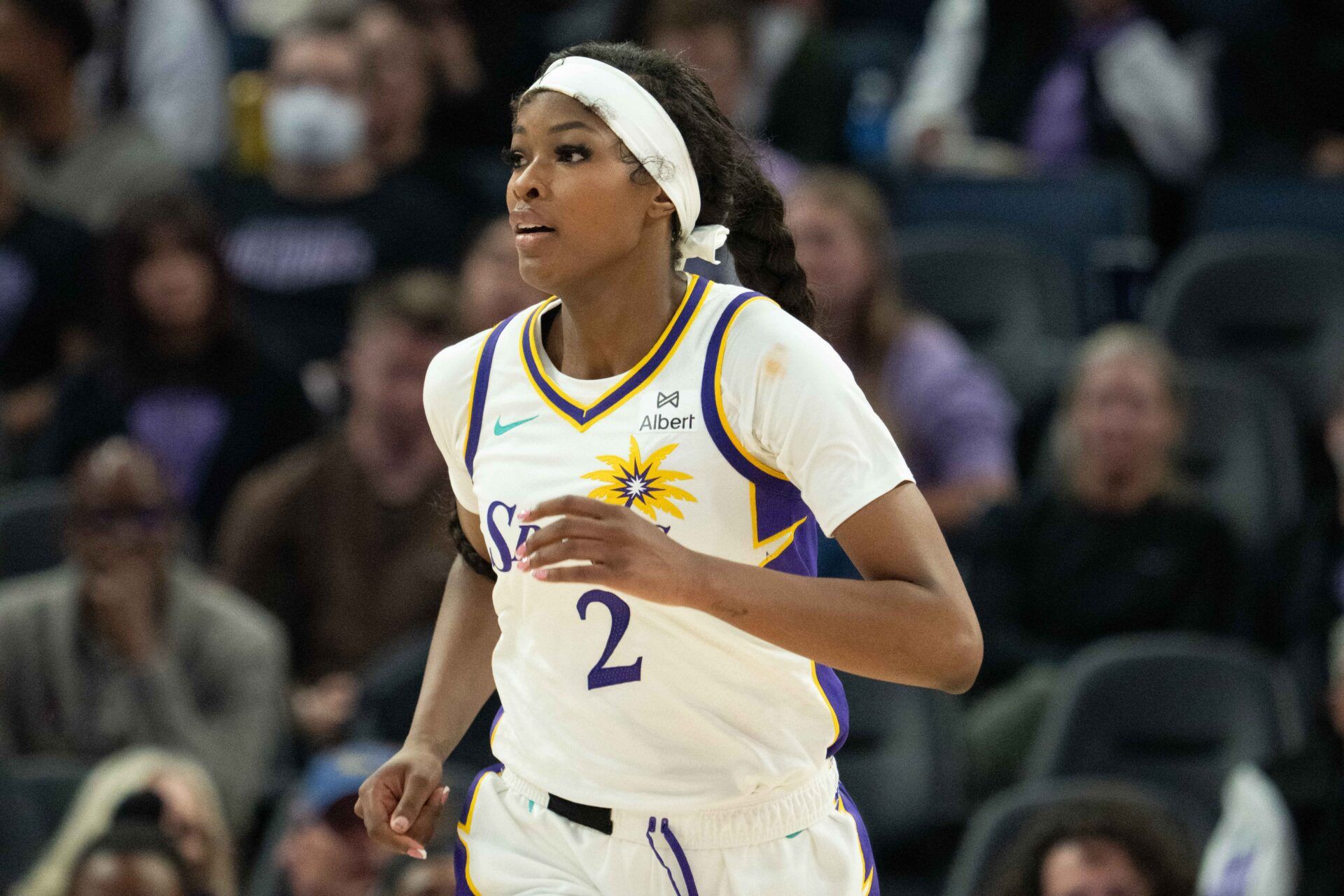 Los Angeles Sparks forward Rickea Jackson (2) during the first quarter against the Golden State Valkyries at Chase Center.