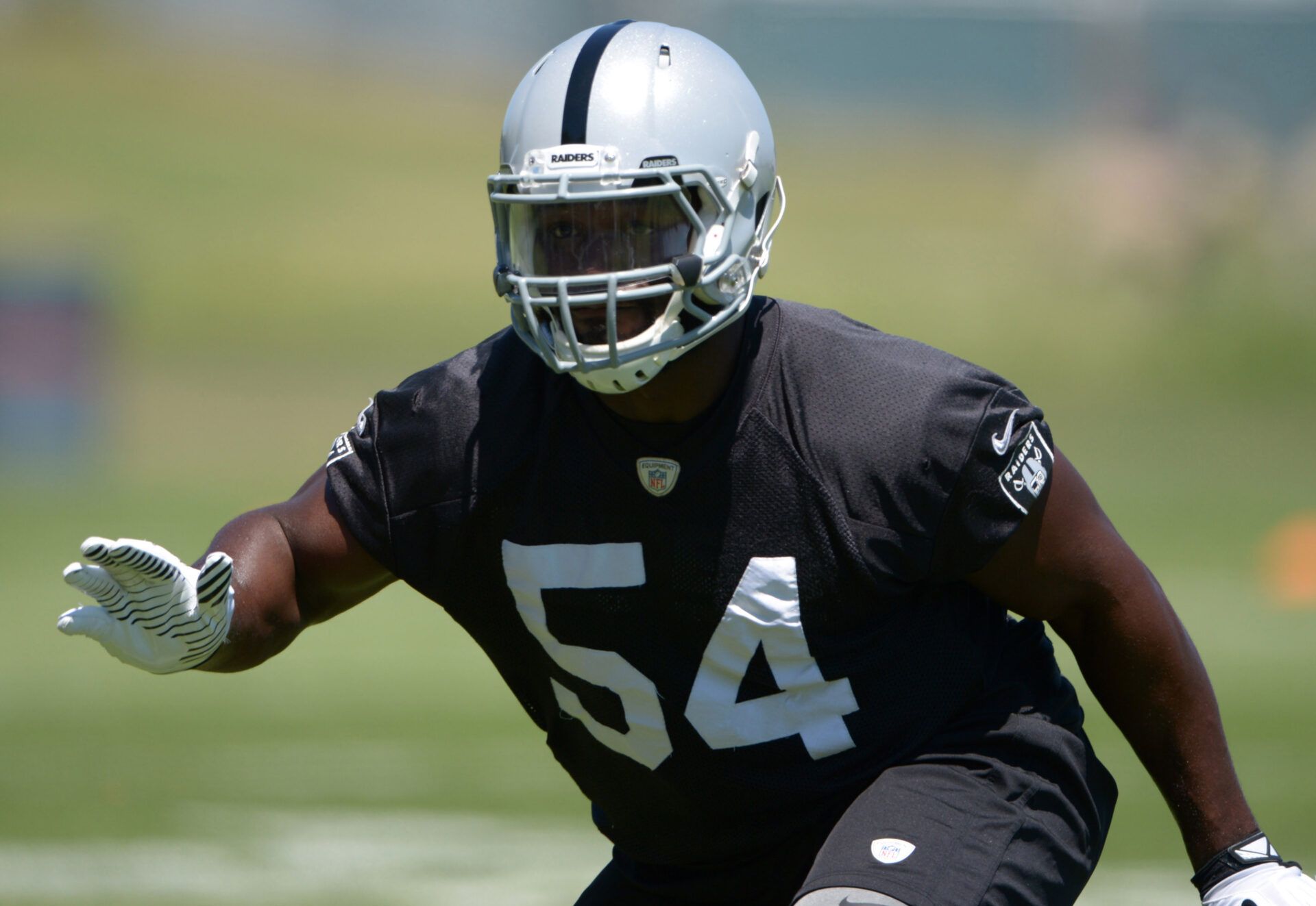 Oakland Raiders linebacker Marshall McFadden (54) at minicamp at Raiders Practice Facility.