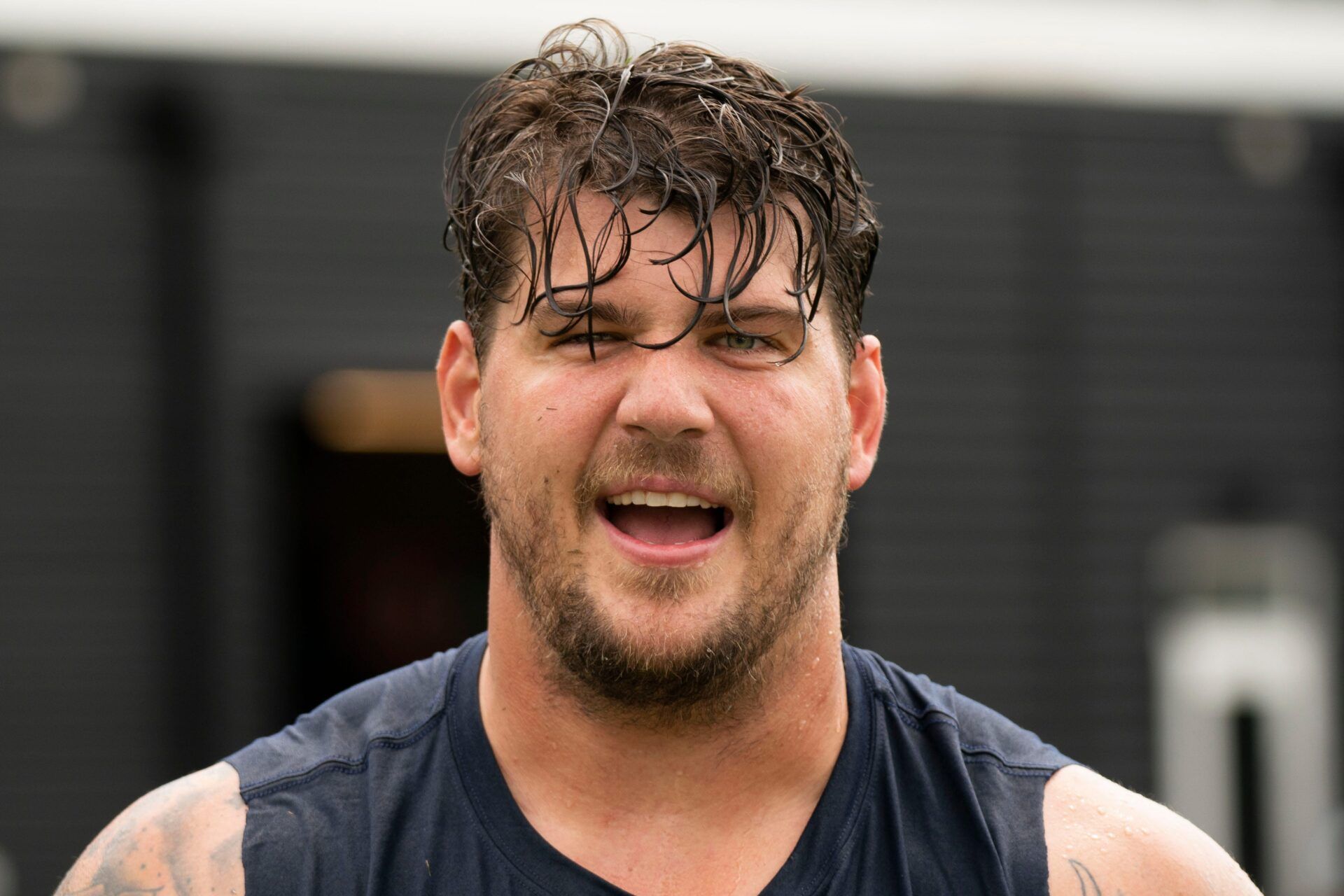 Tennessee Titans offensive tackle Taylor Lewan walks off the field after a training camp practice at Ascension Saint Thomas Sports Park Friday, Aug. 5, 2022, in Nashville, Tenn.

Nas 0805 Titans 021