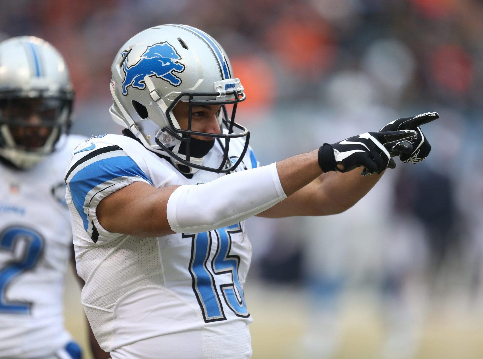 Detroit Lions Golden Tate celebrates a first down against the Chicago Bears during first half action Sunday, December 21, 2014 Soldier Field in Chicago. Kirthmon F. Dozier/Detroit Free Press