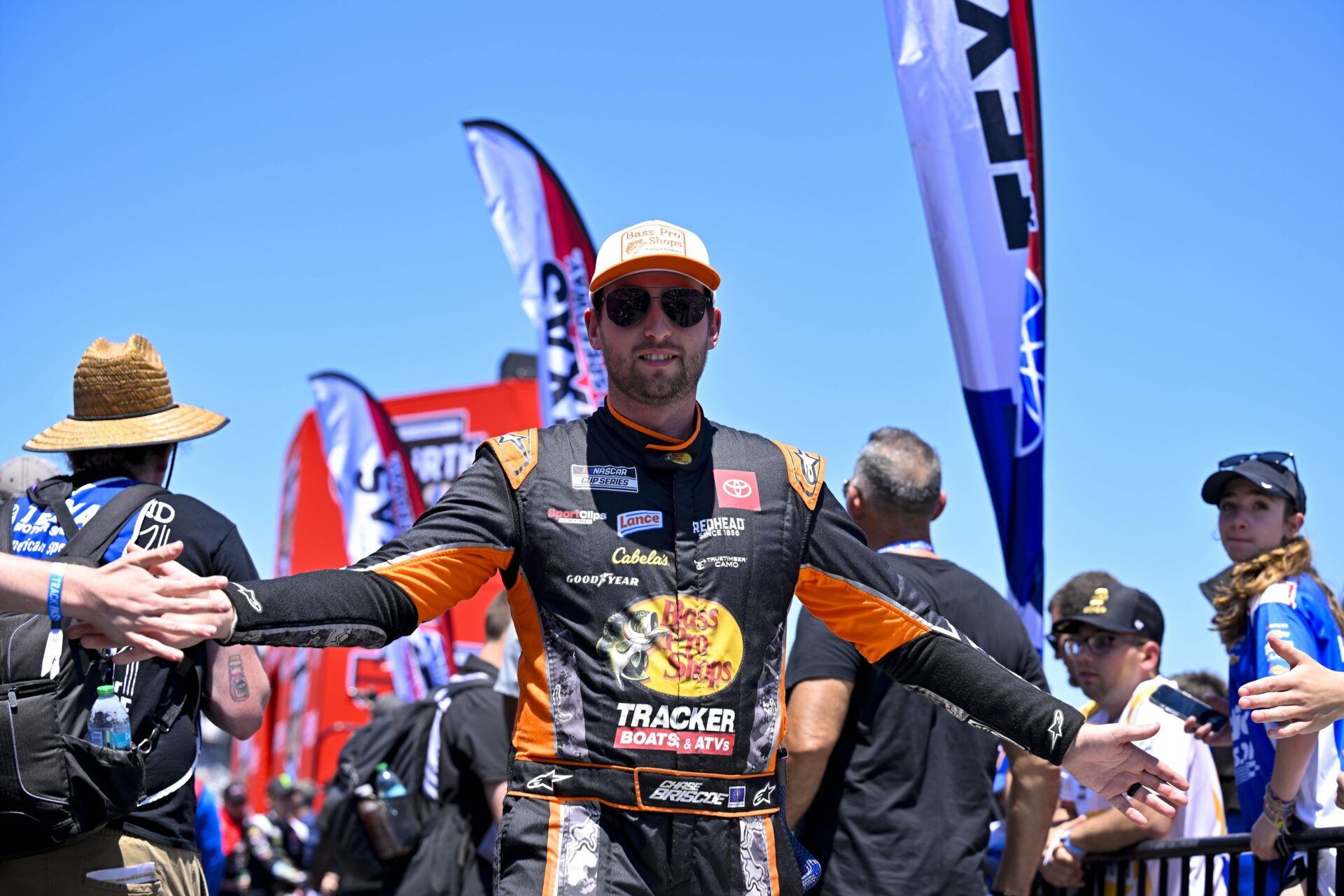 NASCAR Cup Series driver Chase Briscoe (19) is introduced before the start of the Wurth 400 race at Texas Motor Speedway.