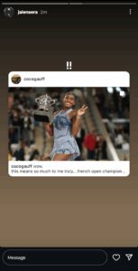 Coco Gauff receives string of celebratory messages from Jalen Sera after French Open glory