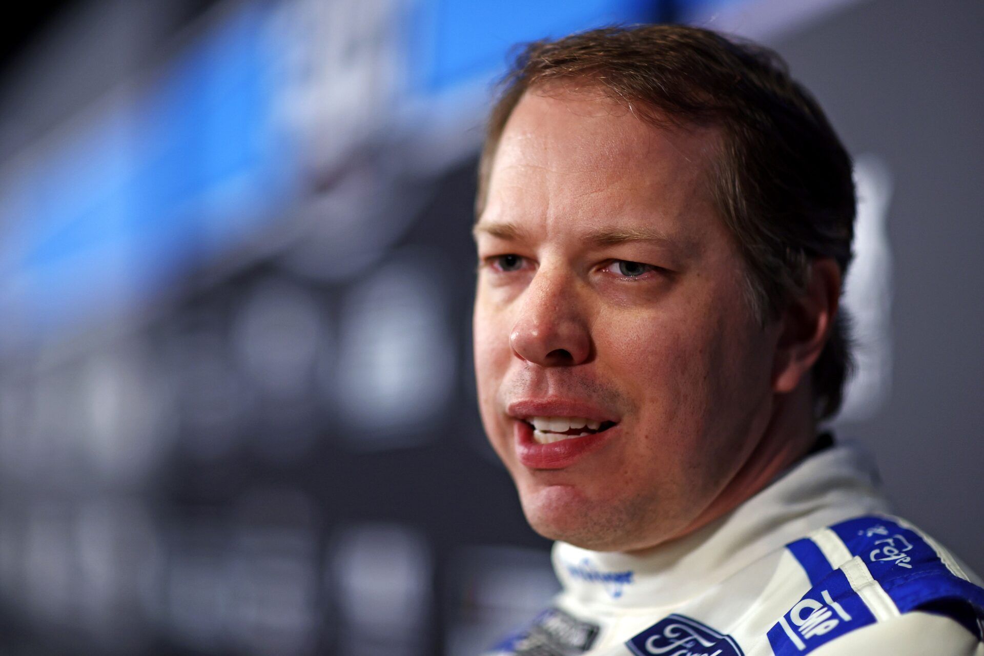 NASCAR Cup Series driver Brad Keselowski (6) during Daytona 500 media day at Daytona International Speedway.