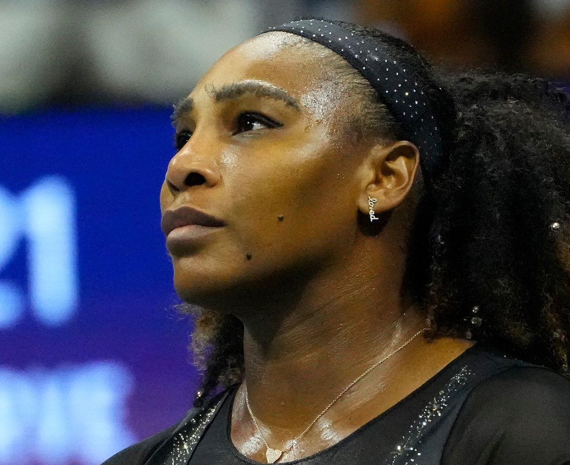 Serena Williams of the USA reacts during the game against Ajla Tomljanovic of Australia on day five of the 2022 U.S. Open tennis tournament at USTA Billie Jean King National Tennis Center.