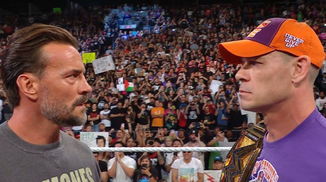 CM Punk and John Cena face to face at June 9 RAW