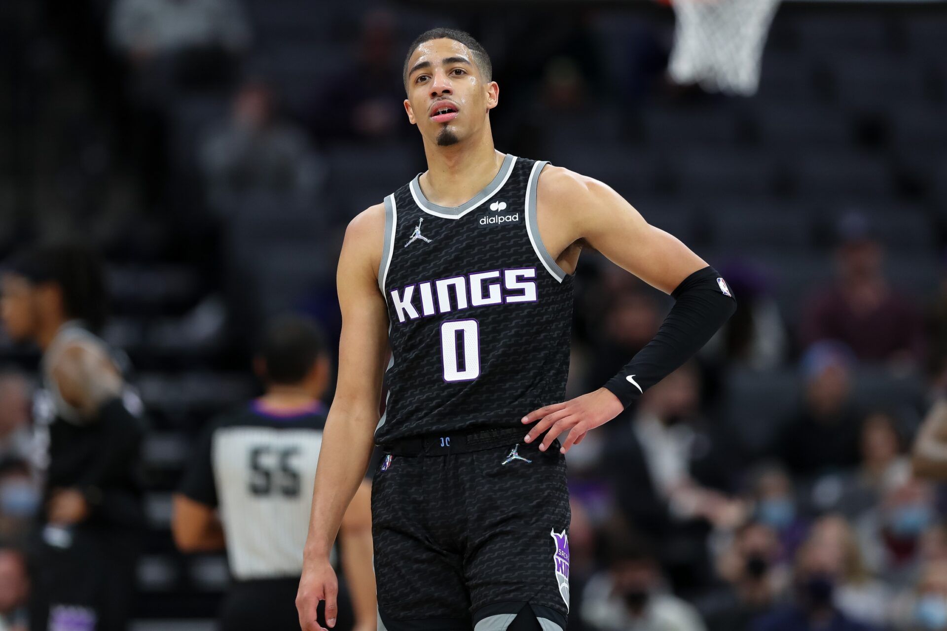 Sacramento Kings guard Tyrese Haliburton (0) during the game against the Brooklyn Nets at Golden 1 Center.