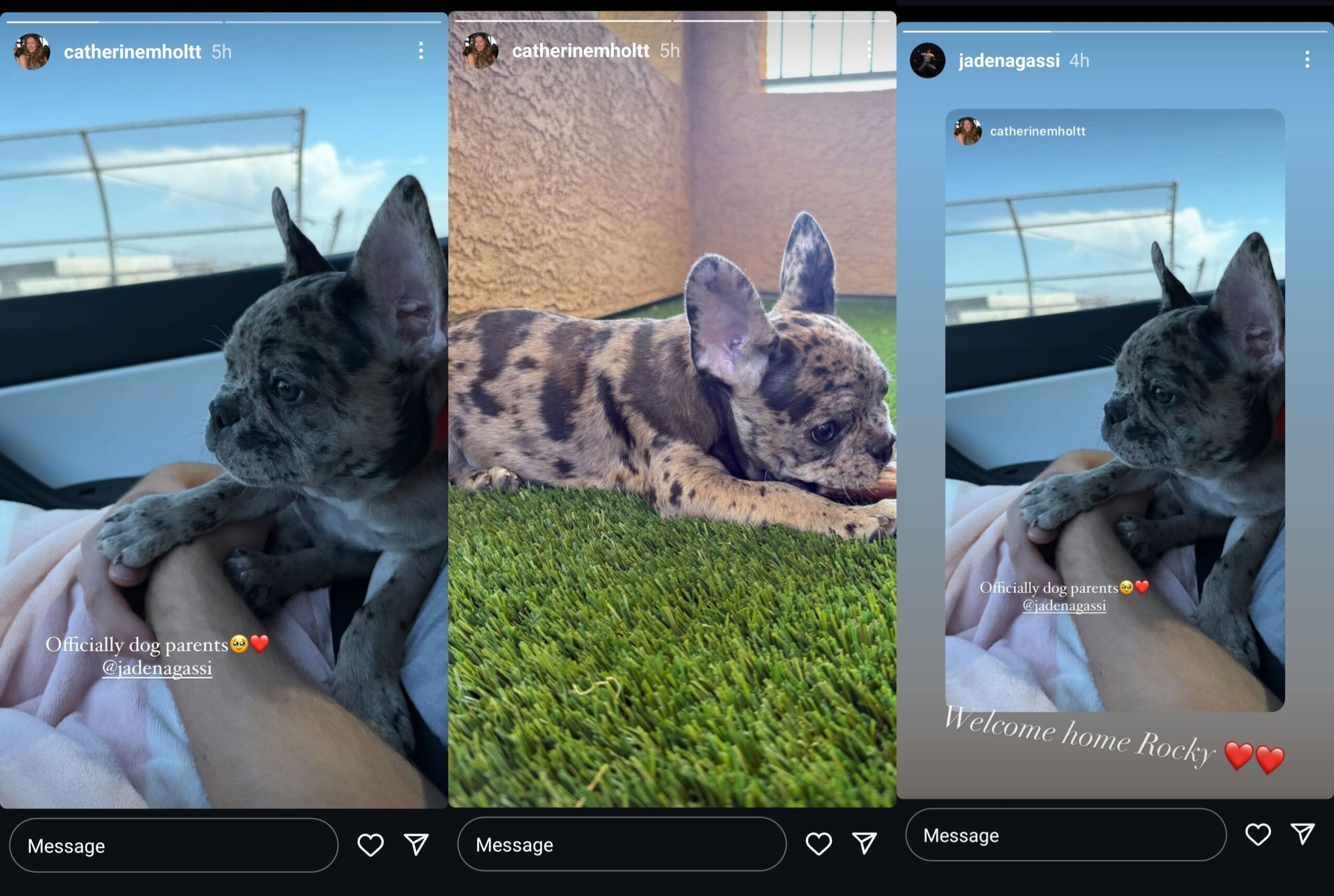 Screen grab of Andre Agassi & Steffi Graf's son Jaden and his girlfriend Catherine Holt's Instagram stories