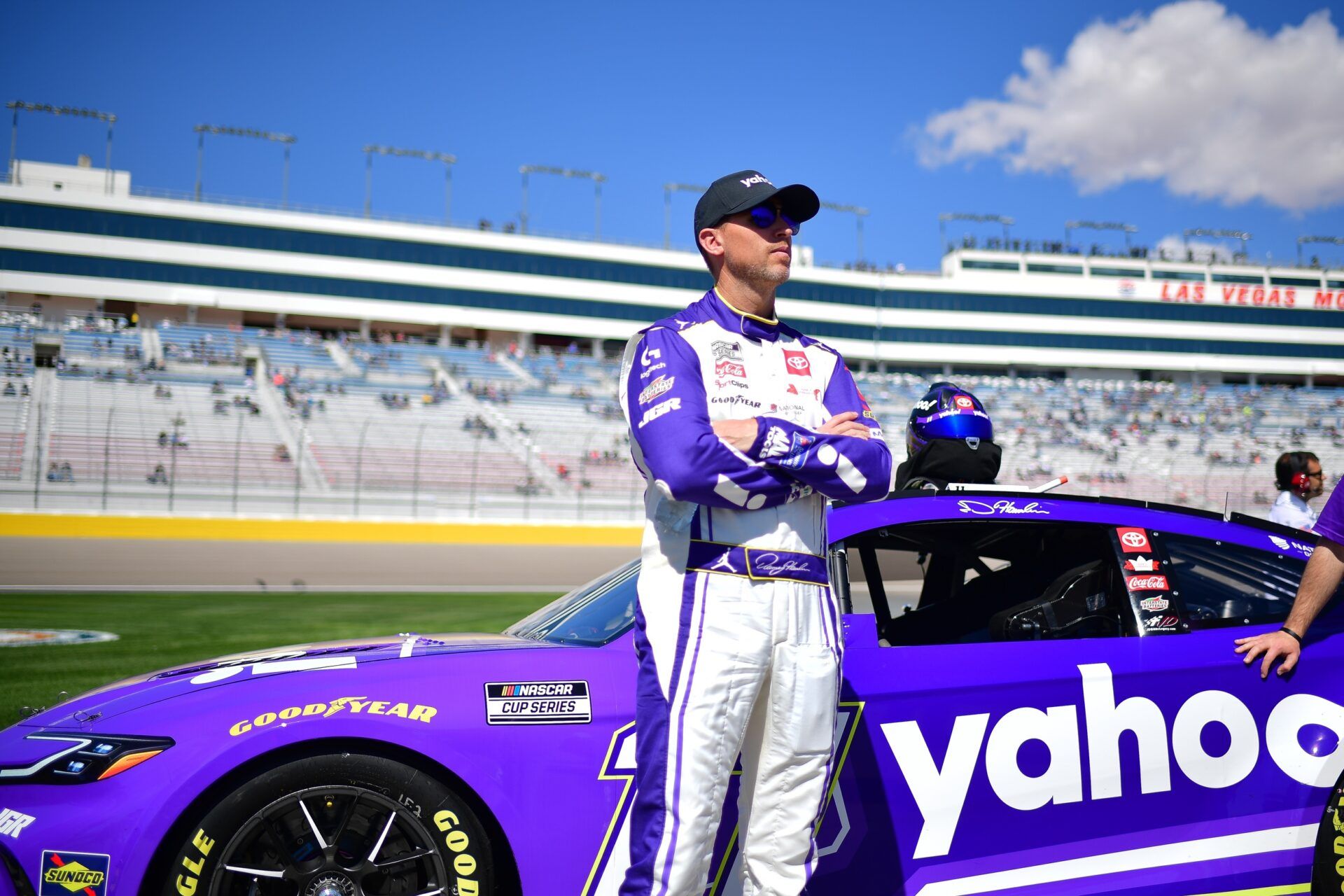 NASCAR Cup Series driver Denny Hamlin (11) during qualifying for the Pennzoil 400 at Las Vegas Motor Speedway.
