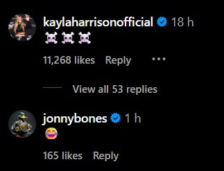 Comments of Kayla Harrison and Jon Jones