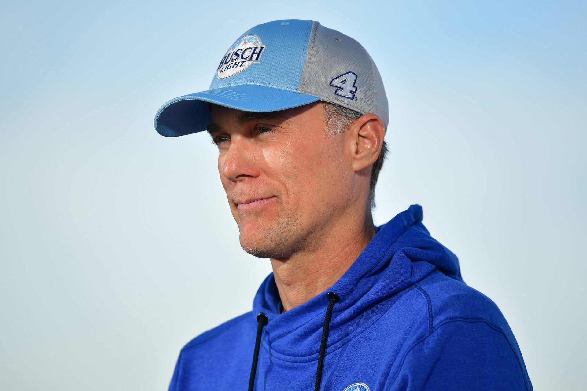 NASCAR Cup Series driver Kevin Harvick (4) during media availabilities before practice for the Busch Light Clash at Los Angeles Memorial Coliseum.