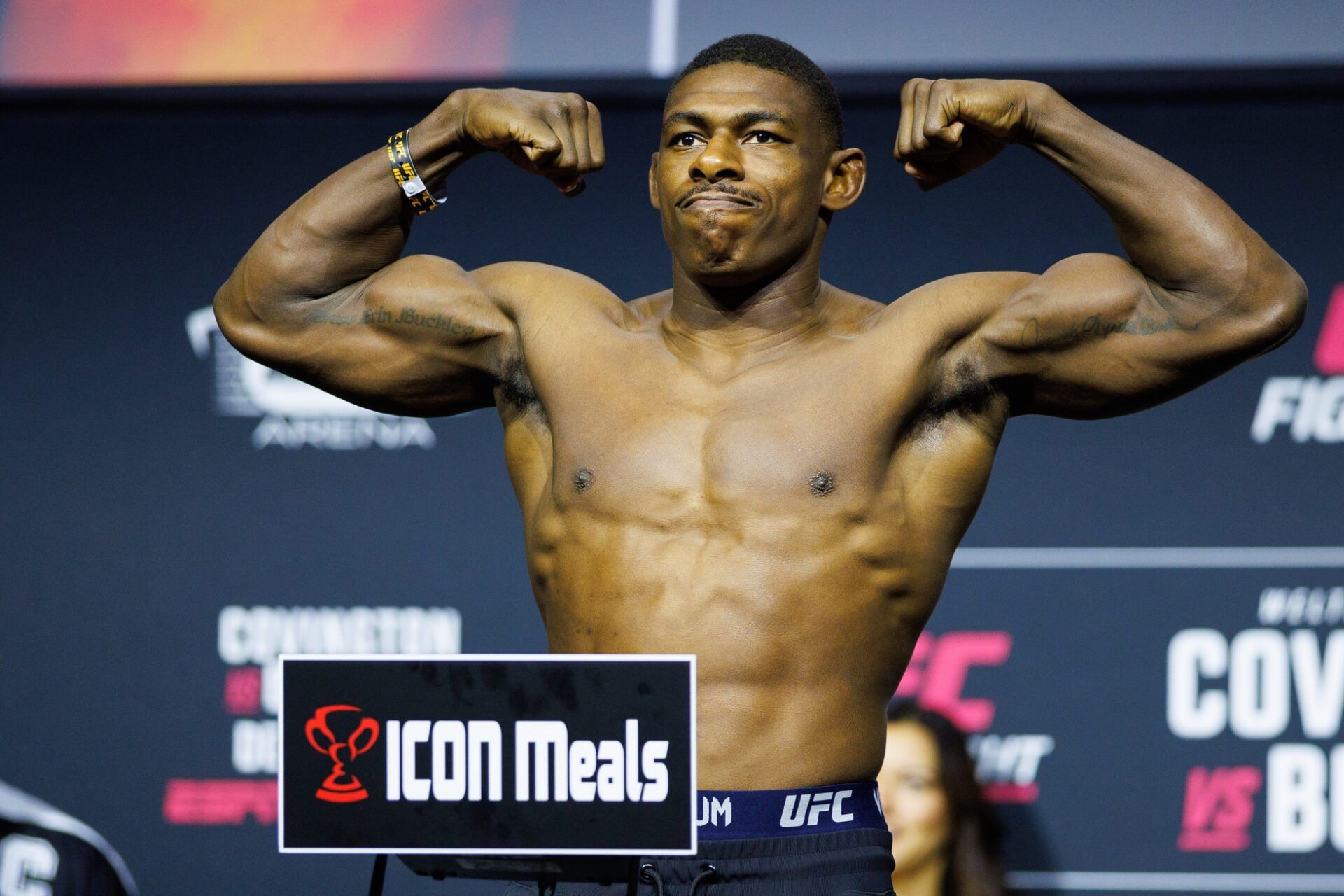Joaquin Buckley during weigh-ins for UFC Fight Night at Amalie Arena.