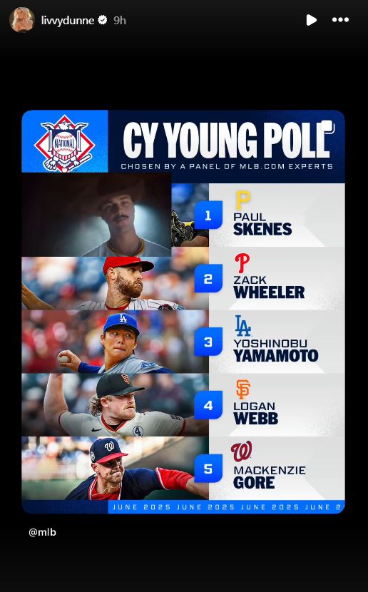 Olivia Dunne celebrates Paul Skenes' lead in Cy Young polls