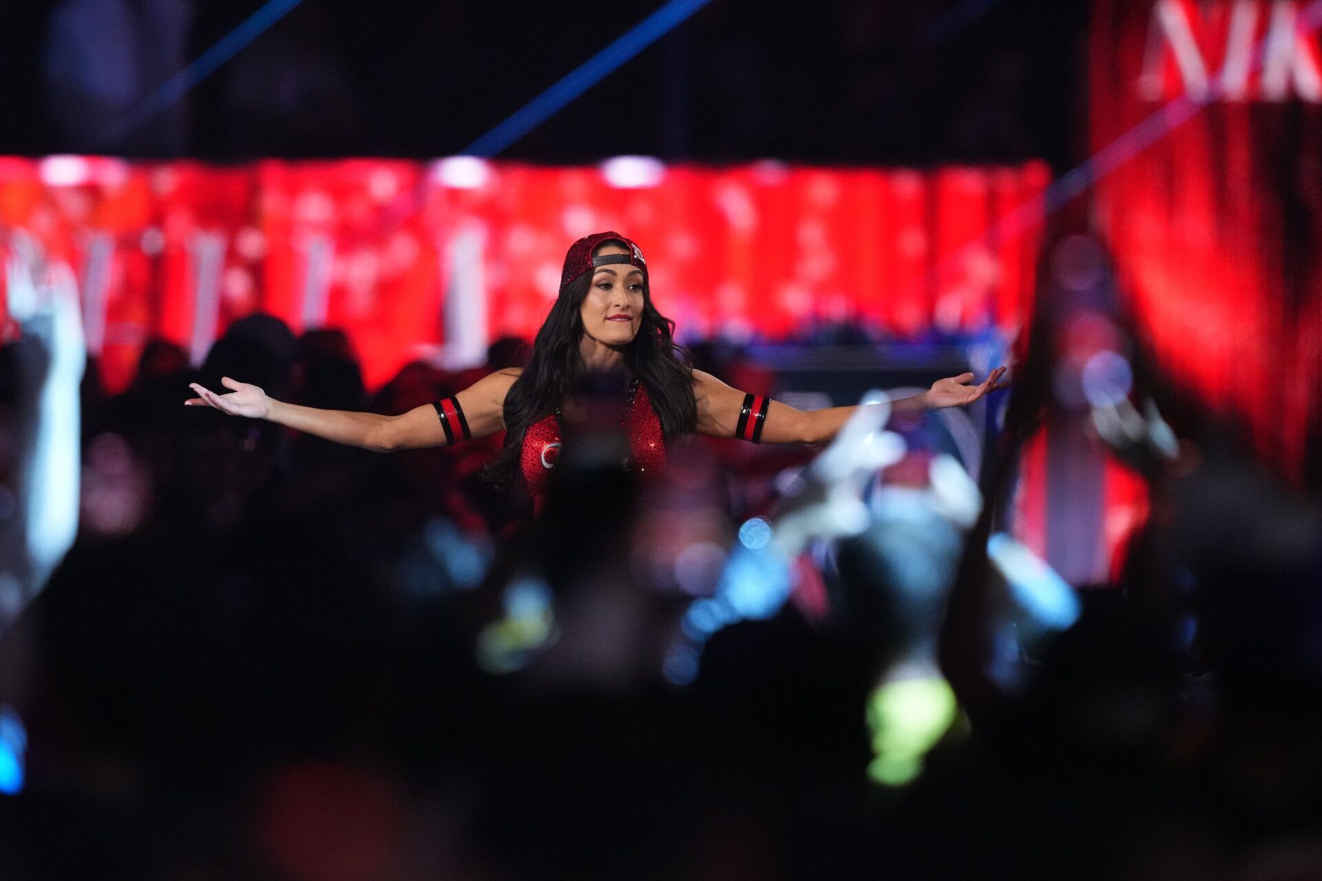 Nikki Bella during the Women’s Royal Rumble during the WWE Royal Rumble at Lucas Oil Stadium.