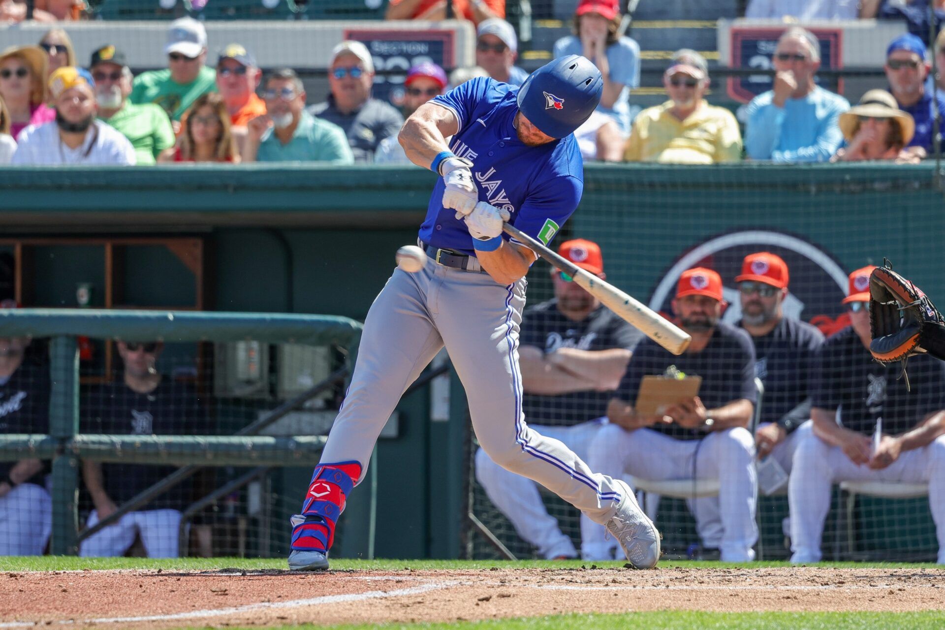 Toronto Blue Jays left fielder Will Robertson (88) bats during the second inning against the Detroit Tigers at Publix Field at Joker Marchant Stadium.