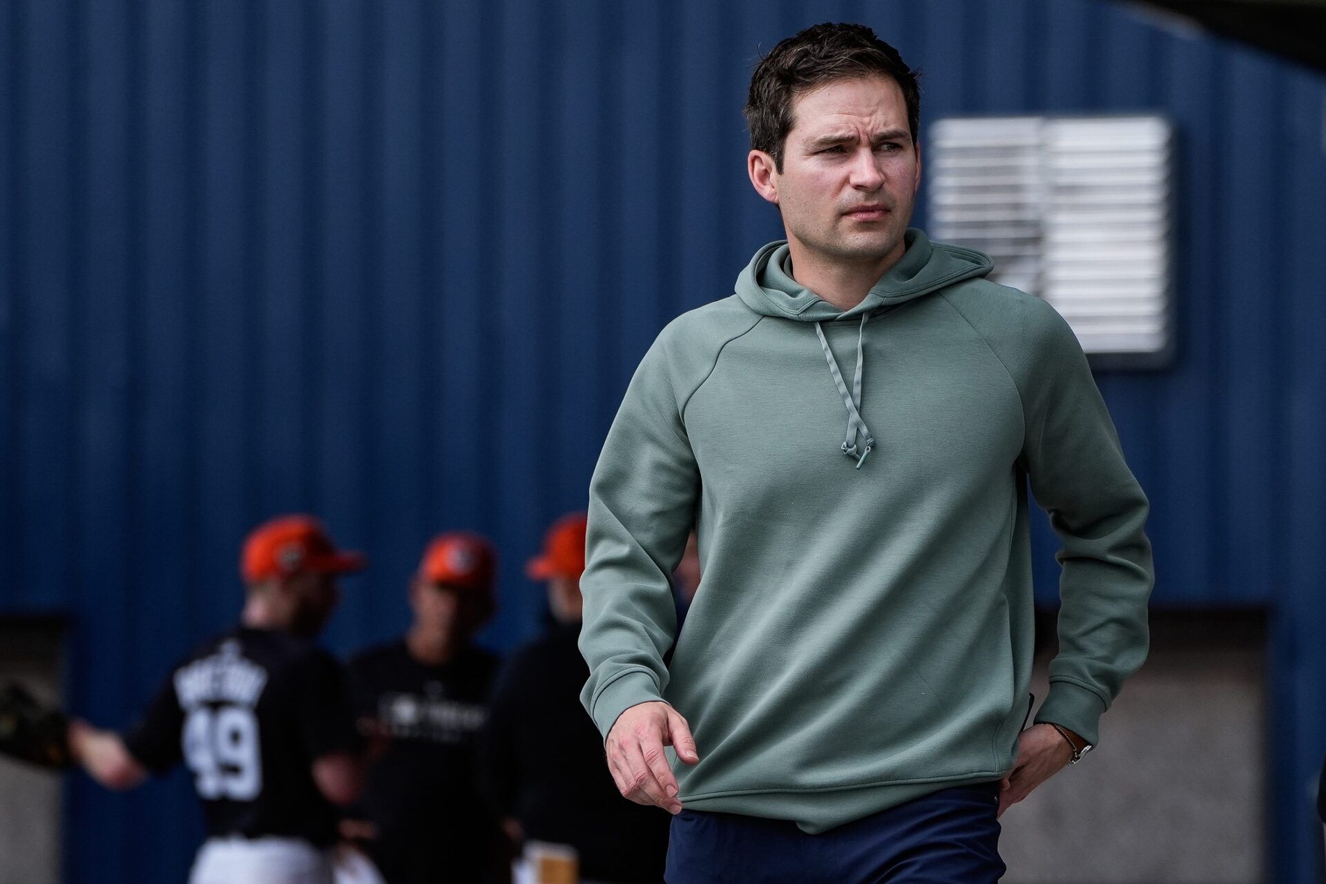 Detroit Tigers president of baseball operation Scott Harris during spring training at TigerTown in Lakeland, Fla. on Sunday, Feb. 16, 2025.