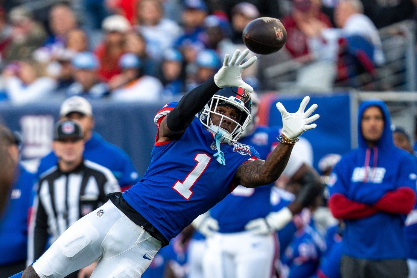 Although he's still seeing plenty of targets, New York Giants wide receiver Malik Nabers hasn't scored a touchdown since Week 3.