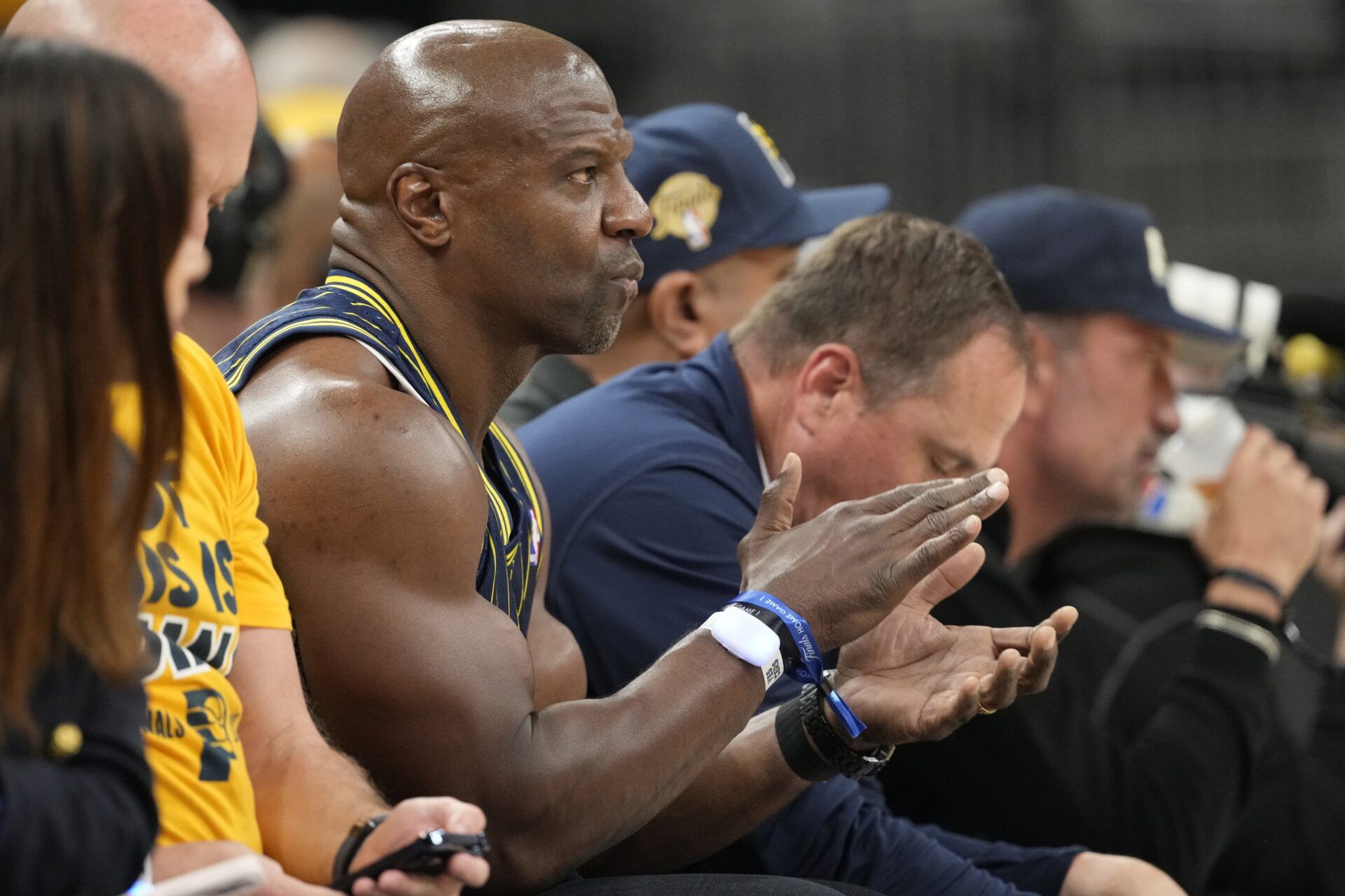 Terry Crews attends game three of the 2025 NBA Finals between the Oklahoma City Thunder and the Indiana Pacers at Gainbridge Fieldhouse.