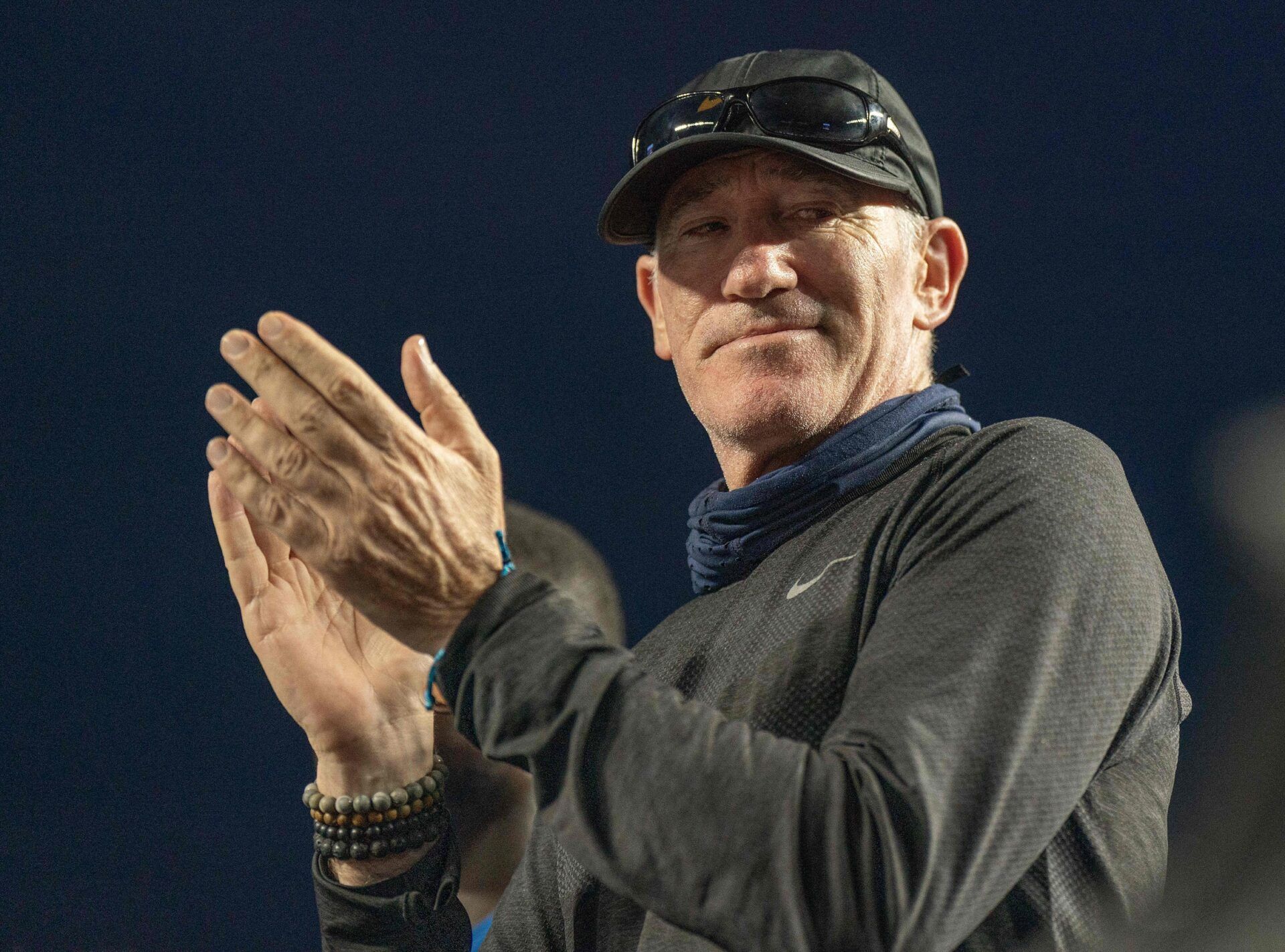 Brad Gilbert in attendance as the coach for Coco Gauff (USA) during her match against Iga Swiatek (POL) on day four of the GNP Saguaros WTA Finals Cancun.
