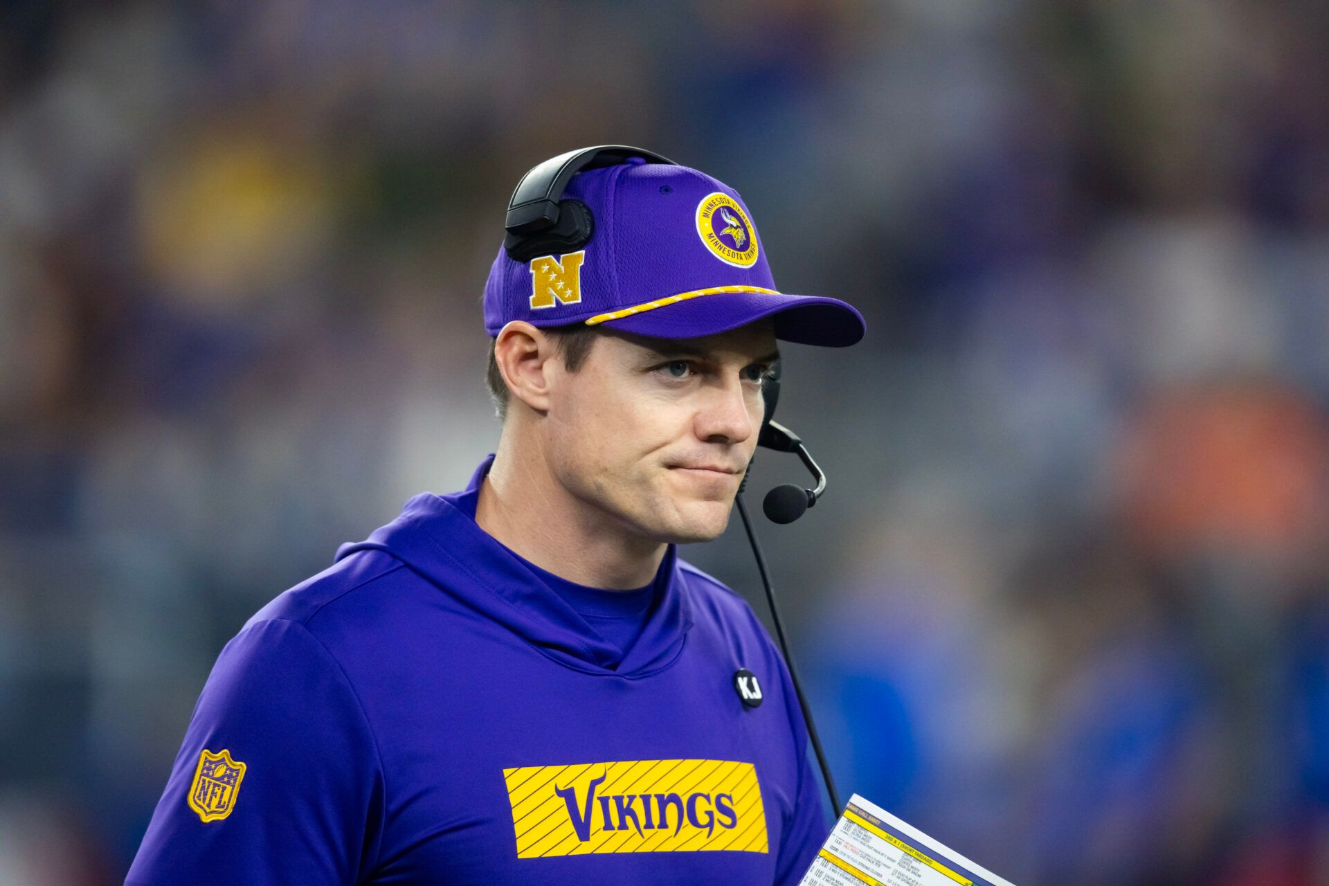 Minnesota Vikings head coach Kevin O'Connell against the Los Angeles Rams during an NFC wild card game at State Farm Stadium.