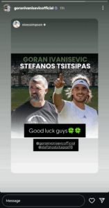 Goran Ivanisevic's wife, Nives Ivanisevic's Instagram story.
