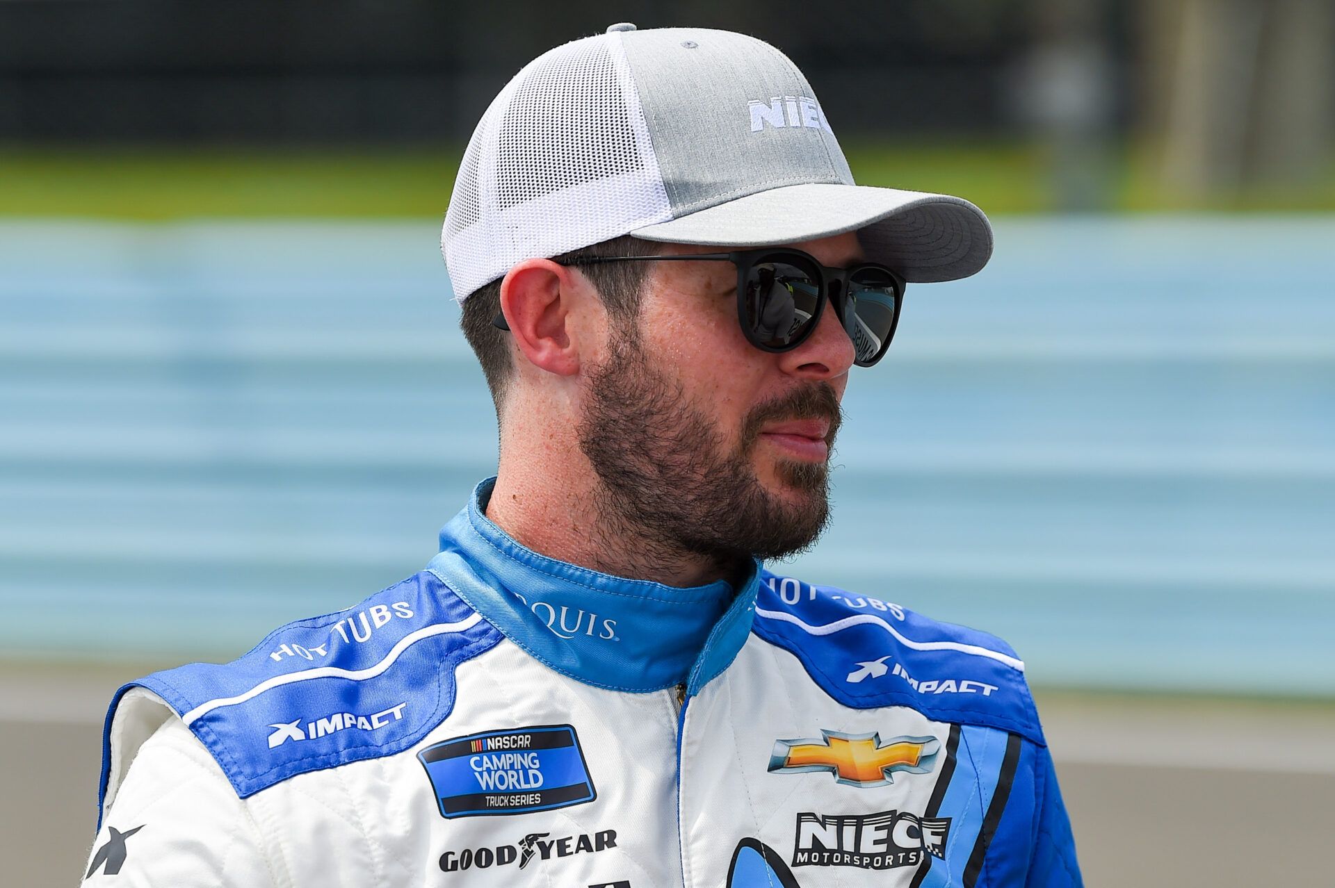 NASCAR Camping World Truck Series driver Ryan Truex (40) looks on prior to the United Rentals 176 at Watkins Glen International.