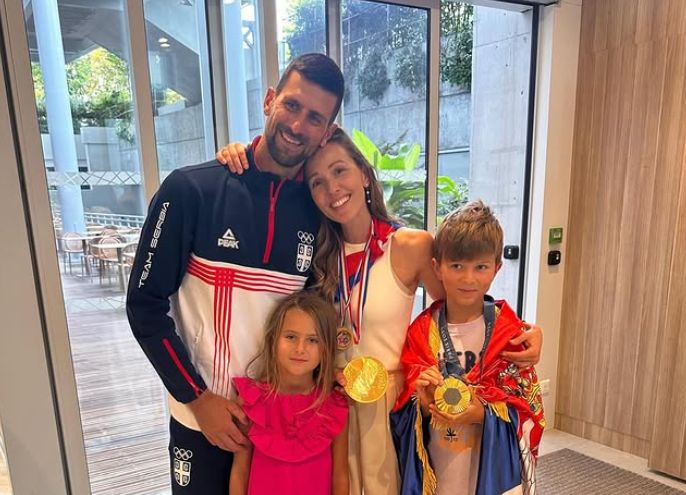 Novak Djokovic with wife Jelena and Kids - Image Source : Instagram