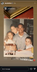 Ben Shelton reposted his sister, Emma Shelton's Instagram story, celebrating Father's Day