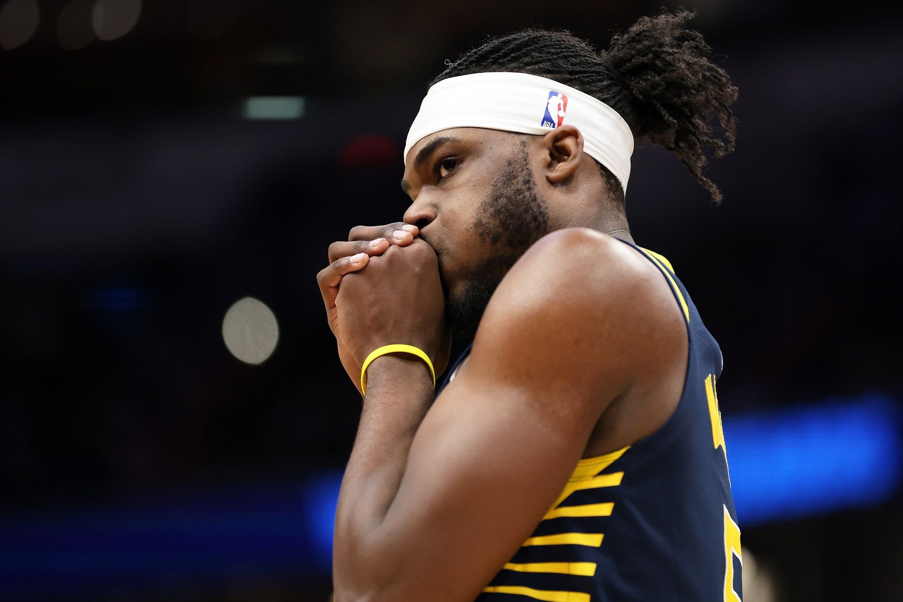 Indiana Pacers forward Jarace Walker (5) looks on during the second half against the Washington Wizards at Capital One Arena.