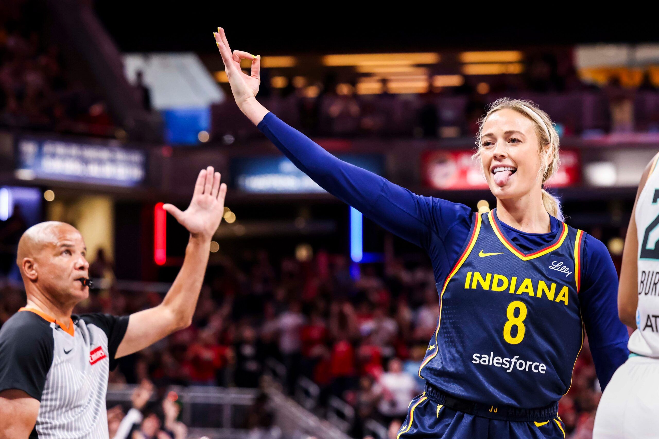 WATCH: Fever Star Sophie Cunningham Goes Viral for Celebrating Dominant Win vs. Liberty as Caitlin Clark Returns to Court