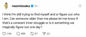 Naomi Osaka's message shared on Instagram Thread