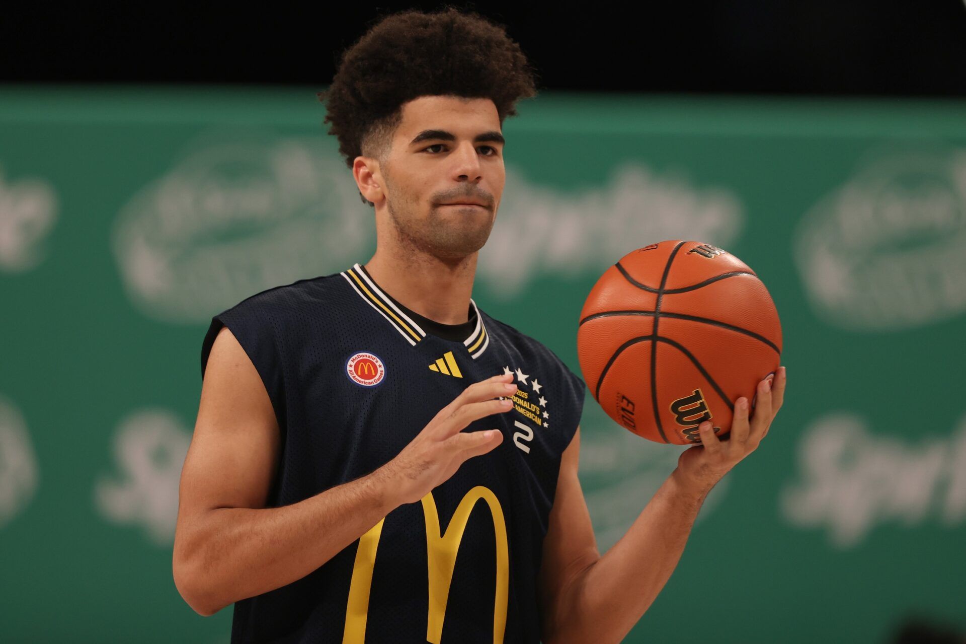 McDonald’s All American East guard Cayden Boozer (2) prepares to shoot the ball during the Sprite Jam Fest at Barclay's Center.