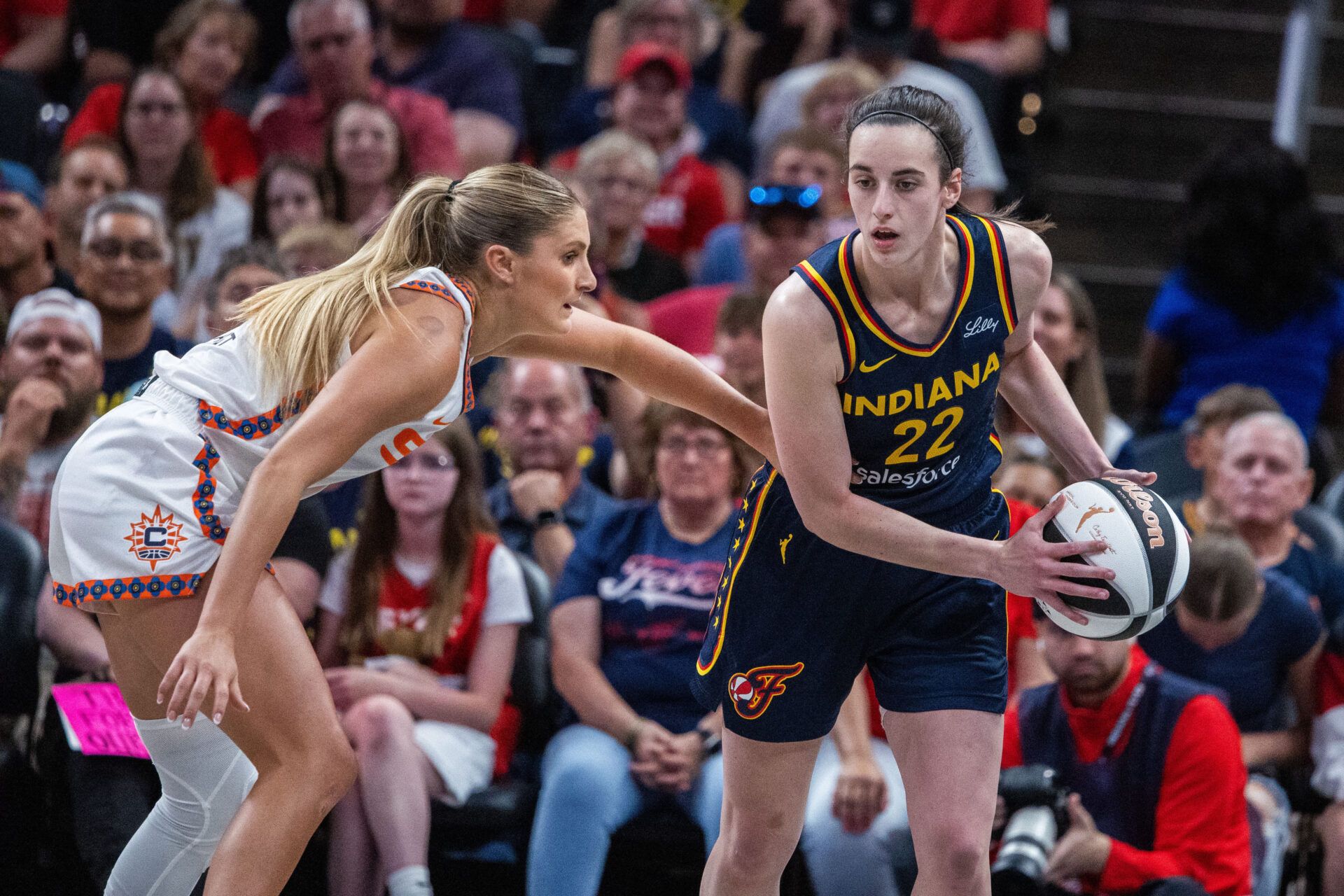 How Is She Not Ejected?' -- WNBA Fans Fume As Sun's Marina Mabrey Shoves  Caitlin Clark in Heated On-Court Scuffle