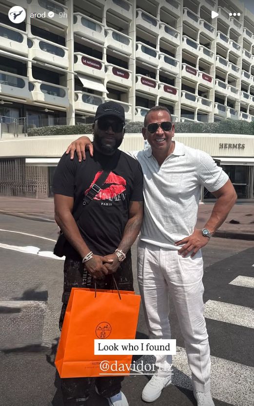 Alex Rodriguez meets with David Ortiz in Cannes, FR