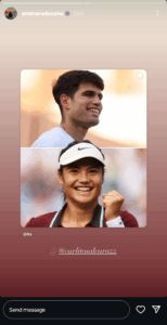 Emma Raducanu reacted to her partnership with Carlos Alcaraz at the US Open
