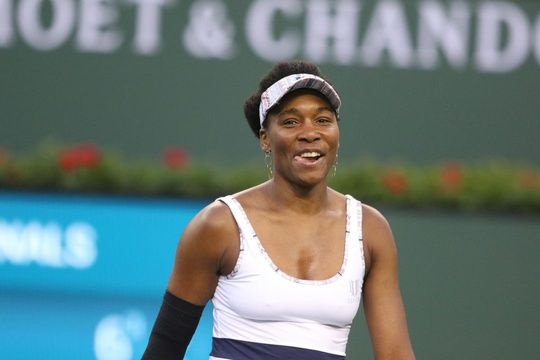 Venus Williams reacts during her match against Angelique Kerber during the BNP Paribas Open in Indian Wells on Thursday, March 14, 2019. Kerber won.

Kerbervswilliams216