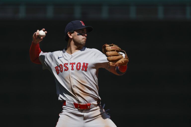 Boston Red Sox third baseman Marcelo Mayer (39) throws to first base for an out against the Seattle Mariners during the eighth inning at T-Mobile Park.