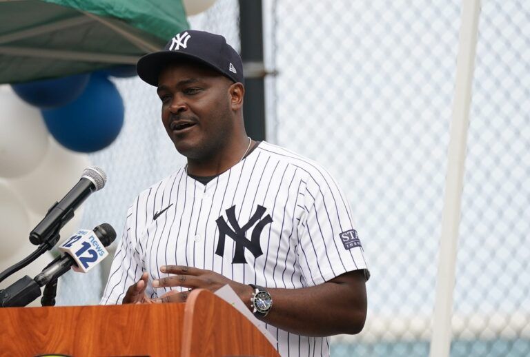 Mount Vernon native, and New York Yankee batting coach, James Rowson is honored by The City of Mount Vernon for his outstanding achievements and contributions to the world of professional baseball at Brush Park in Mount Vernon on Thursday, August 29, 2024. As a youth, Coach Rowson participated in local baseball programs in Mount Vernon.
