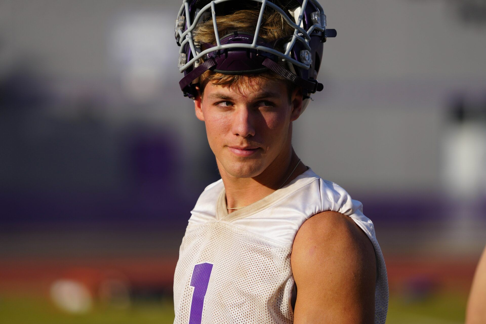 Queen Creek quarterback Tait Reynolds during a practice at Queen Creek High School in Queen Creek, Arizona on Oct. 30, 2024.