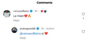 Venus Williams Claims Boyfriend Andrea Preti As Hers in an Affectionate