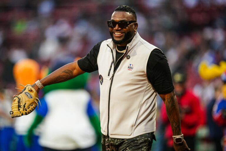 Former Boston Red Sox star David Ortiz at fenway for a Make A Wish meet and greet before the game against the Tampa Bay Rays at Fenway Park.