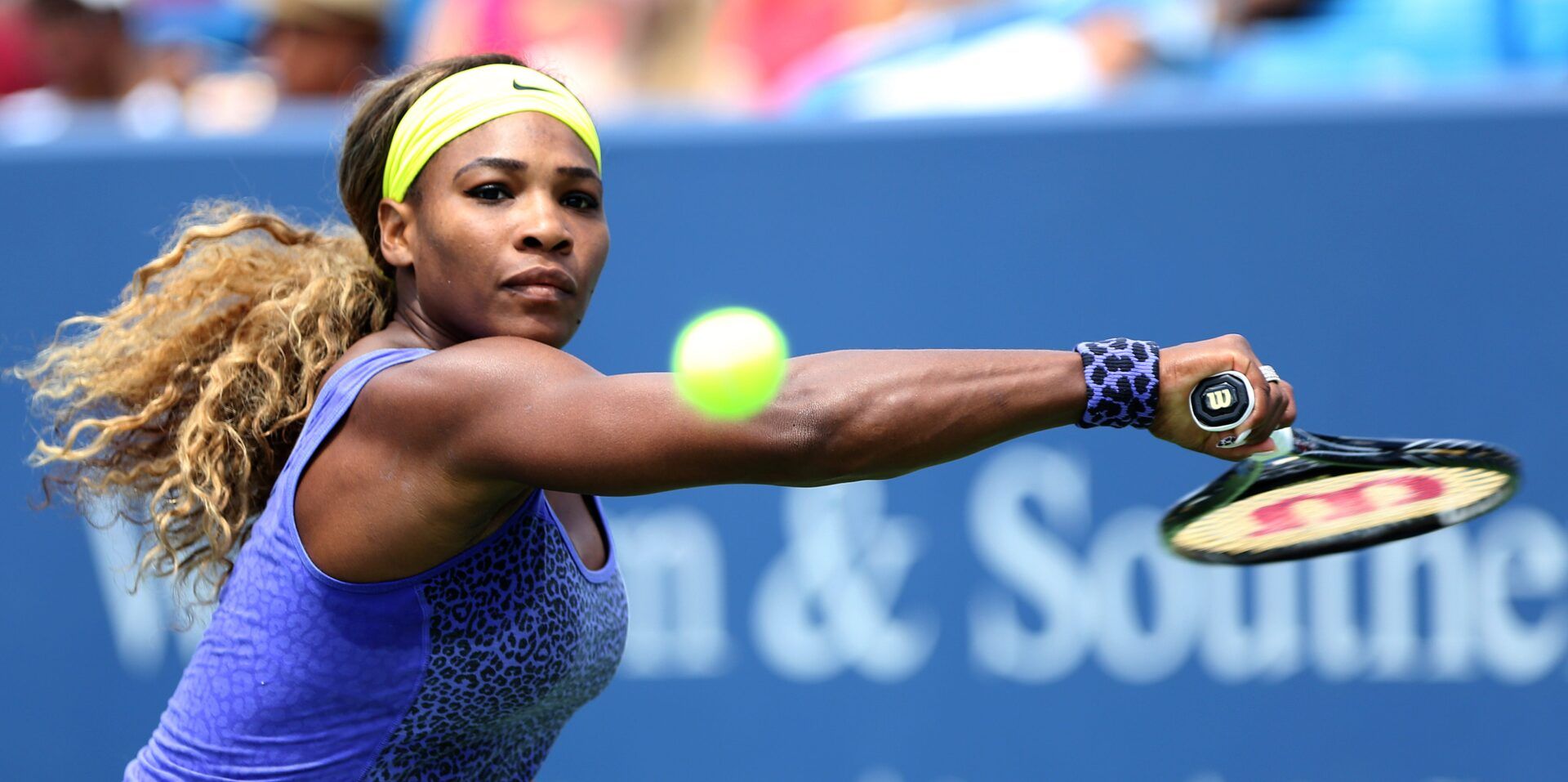 Serena Williams, the number 1 seed for the Western and Southern Open beat Samantha Stosur on Center Court at the Lindner Family Tennis Center. Williams won 7-6(7), 7-6(7) Wednesday. Photo shot Wednesday August 13, 2014. The Enquirer/Cara Owsley