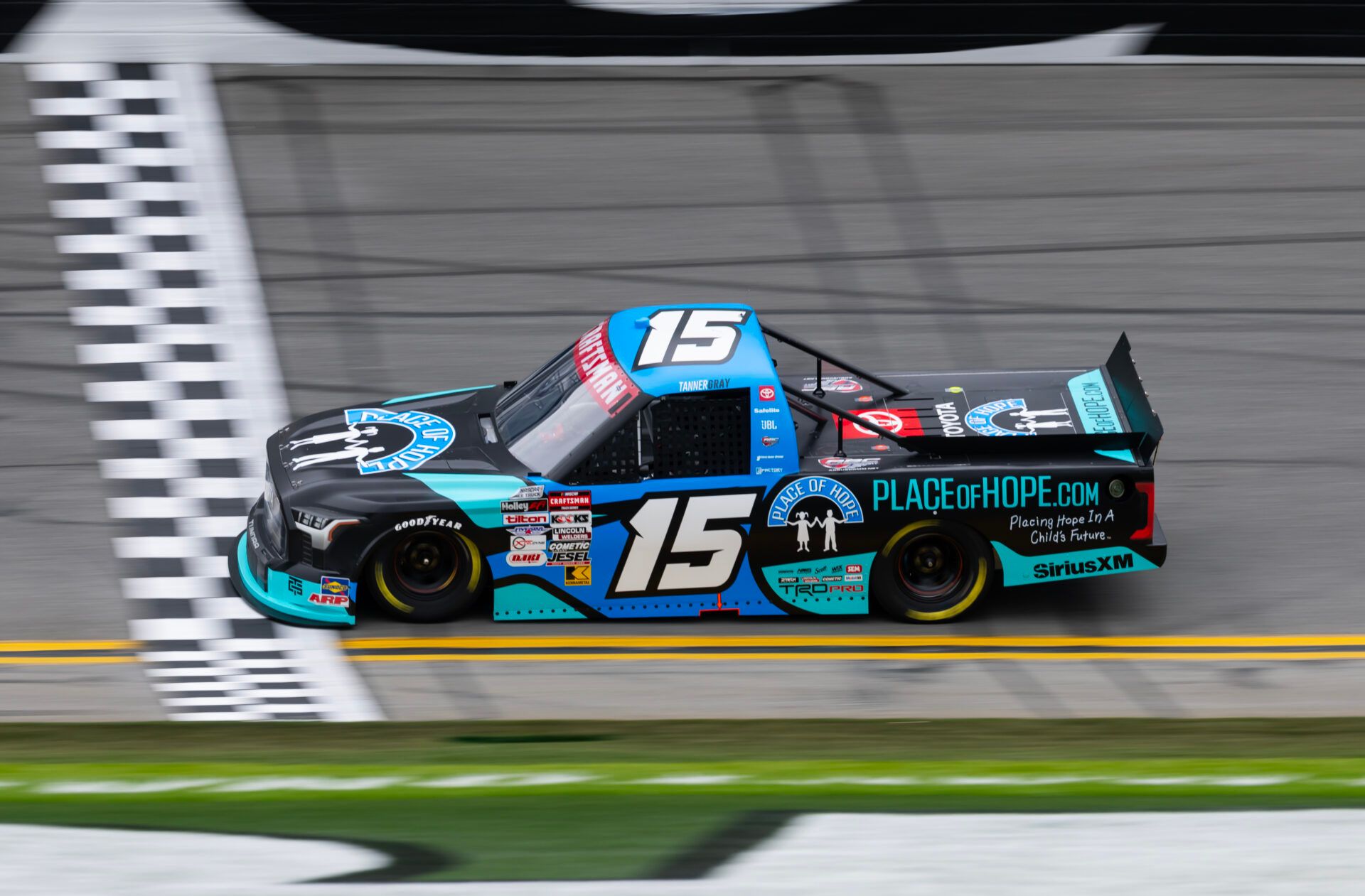 NASCAR Truck Series driver Tanner Gray (15) during qualifying for the Fresh from Florida 250 at Daytona International Speedway.