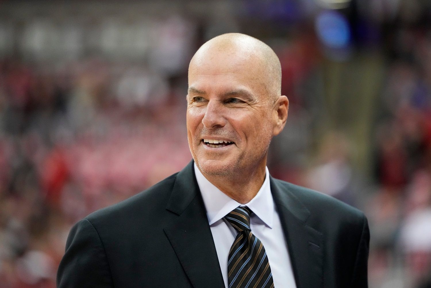 ESPN college basketball analyst Jay Bilas prepares to call the ACC Big Ten Challenge game between the Ohio State Buckeyes and the Duke Blue Devils at Value City Arena in Columbus on Wednesday, Dec. 1, 2021.

Duke At Ohio State Big Ten Acc Challenge